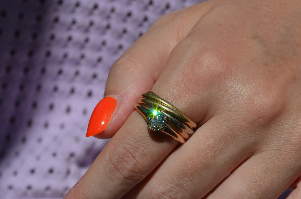 Vibrant Antique Austrian OEC Solitaire