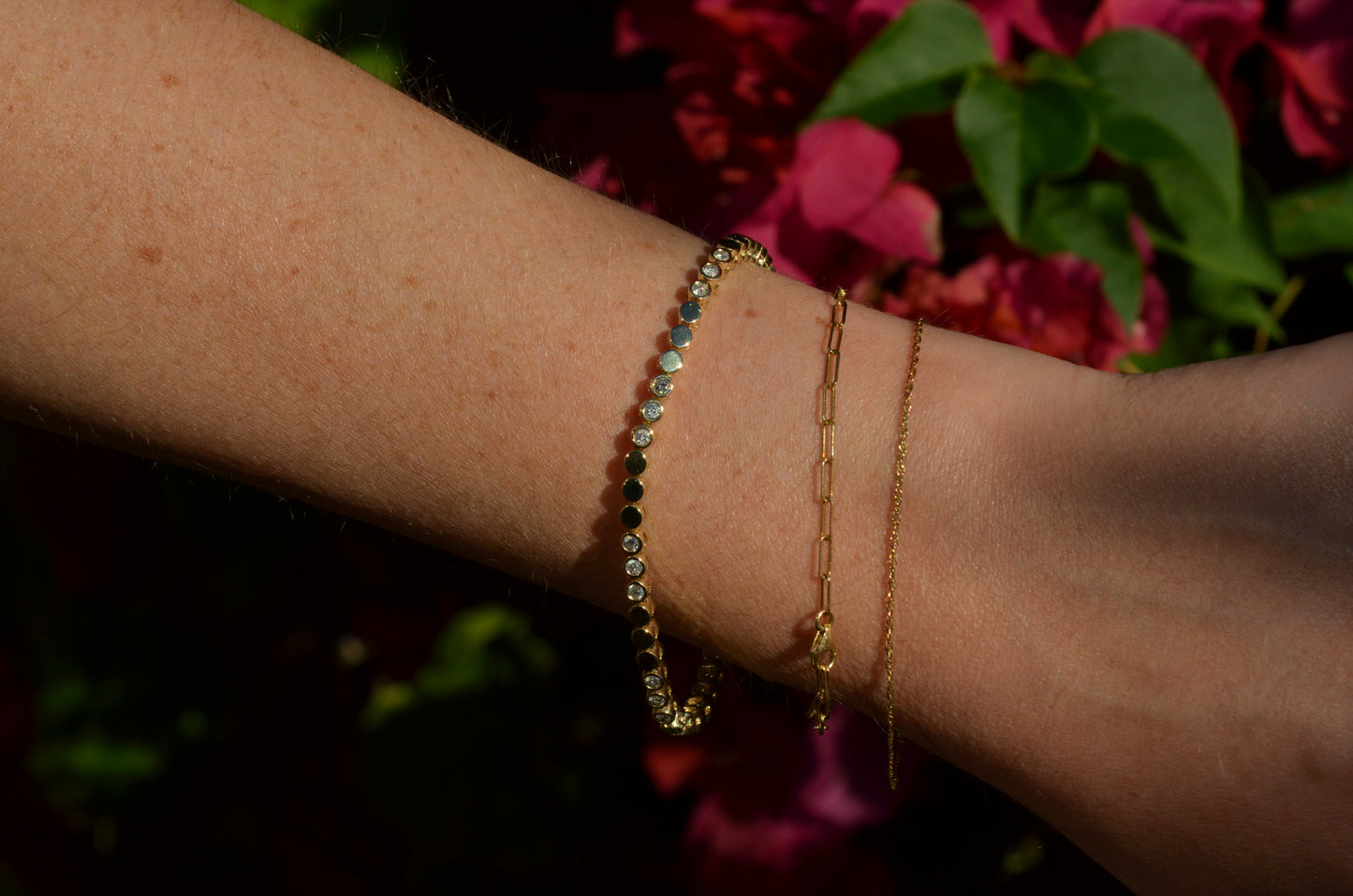 Smooth Bezel Set Estate Tennis Bracelet