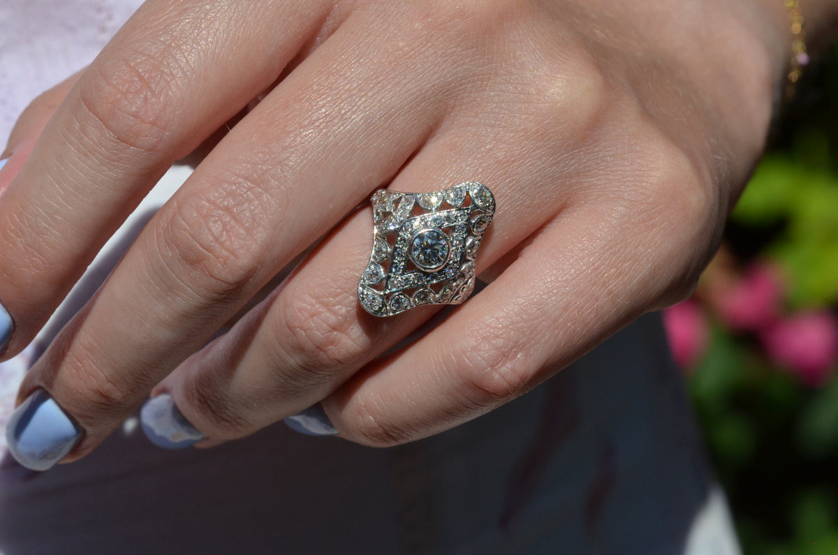 Dazzling Late Deco Dinner Ring