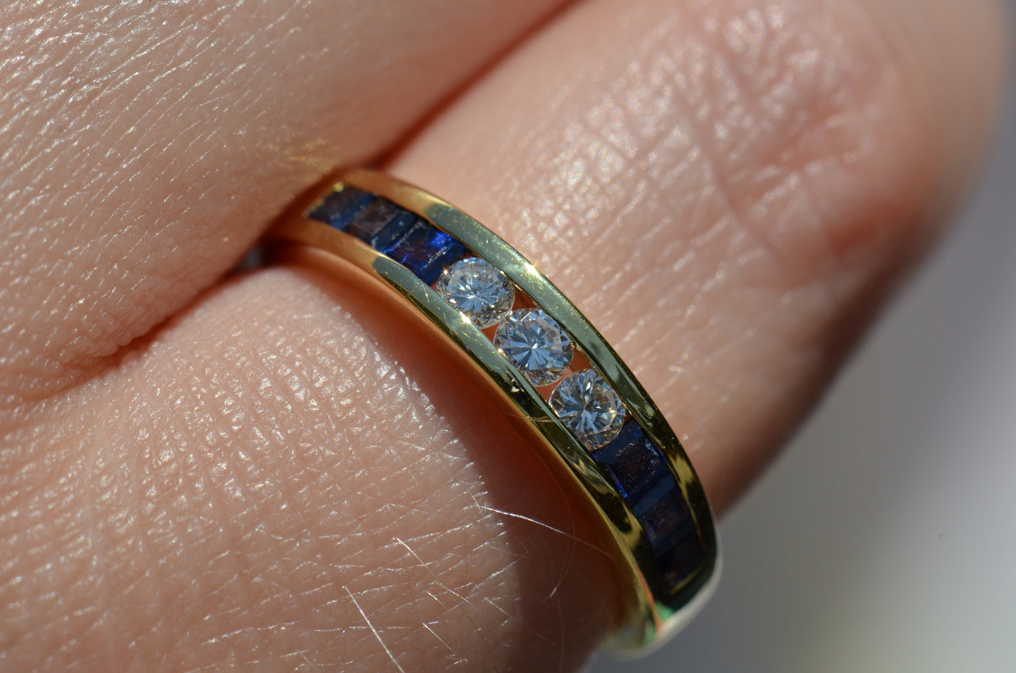 Sapphire and Diamond Half Eternity