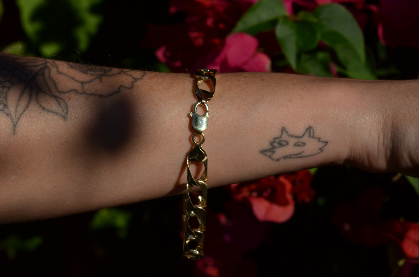 Open Elongated Curb Vintage Bracelet