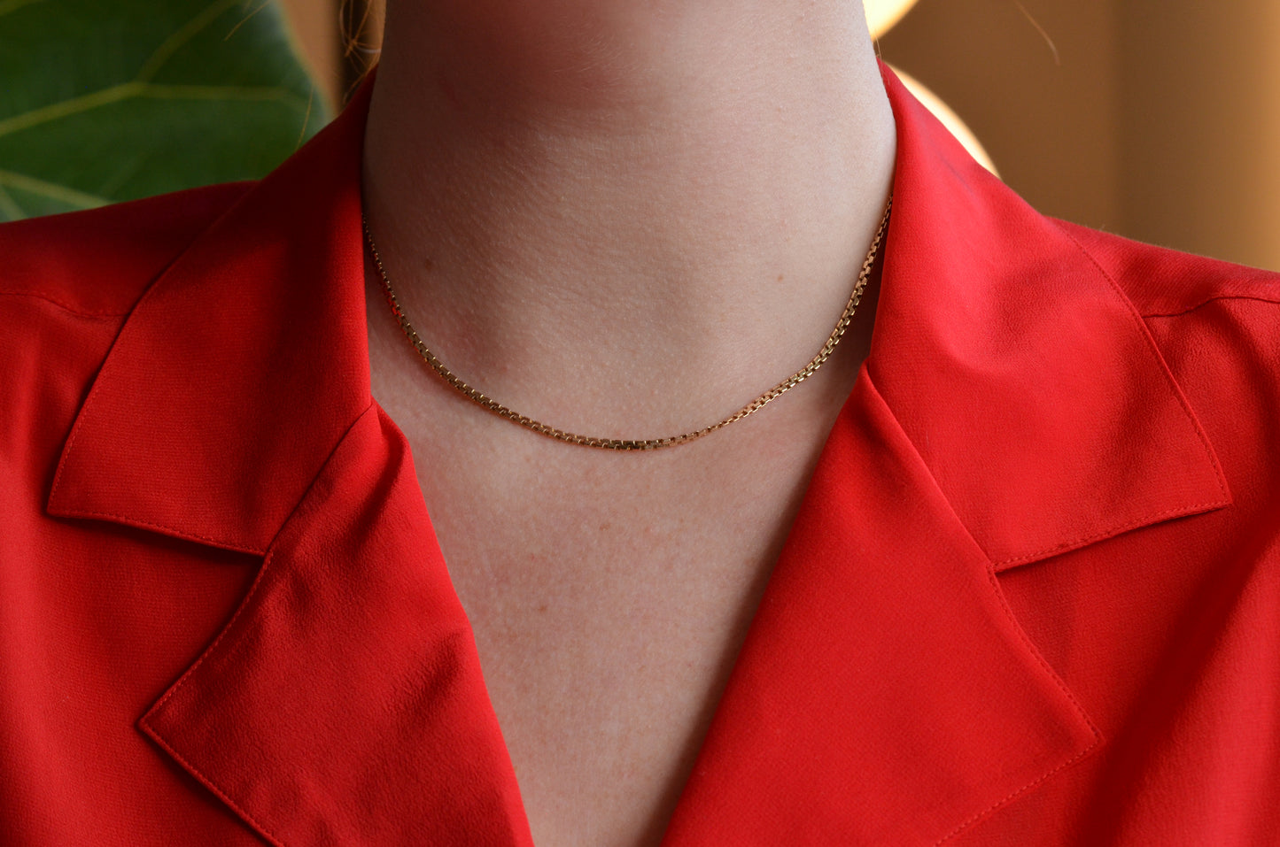 Chic Flat Box Link Necklace