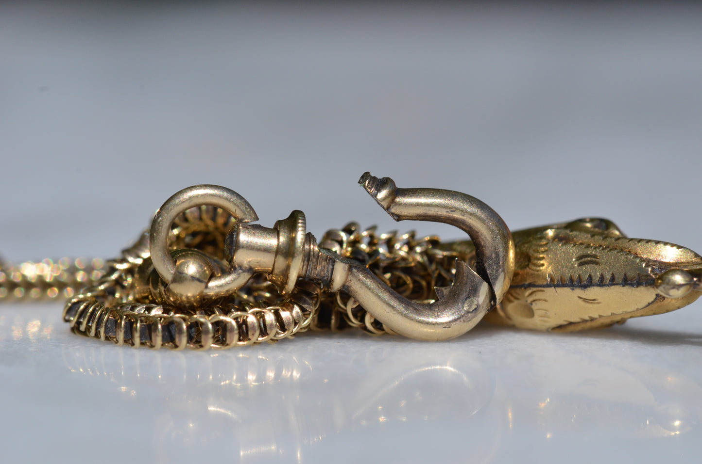 Slithering Antique Snake Necklace