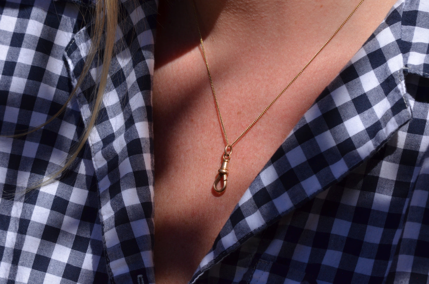 Warm Antique 15k Gold Dog Clip