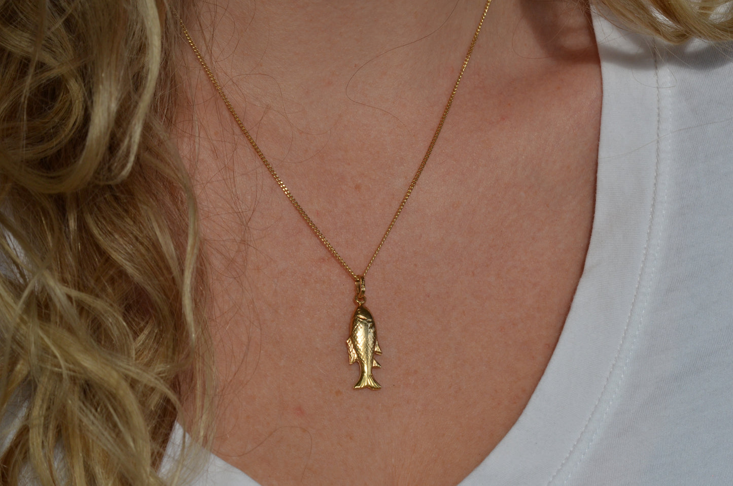 Sleek Gold Fish Charm