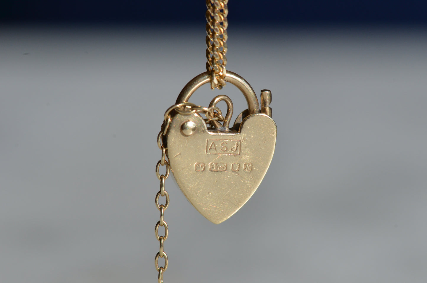Petite Vintage Heart Padlock with Safety Chain