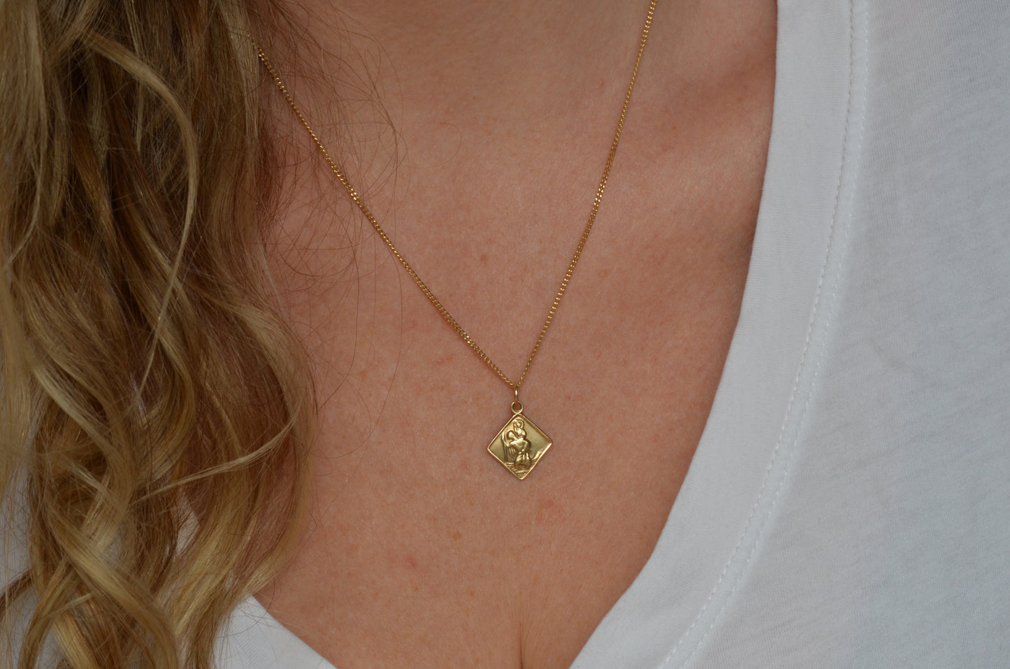 Unique Geometric Vintage St. Christopher Charm