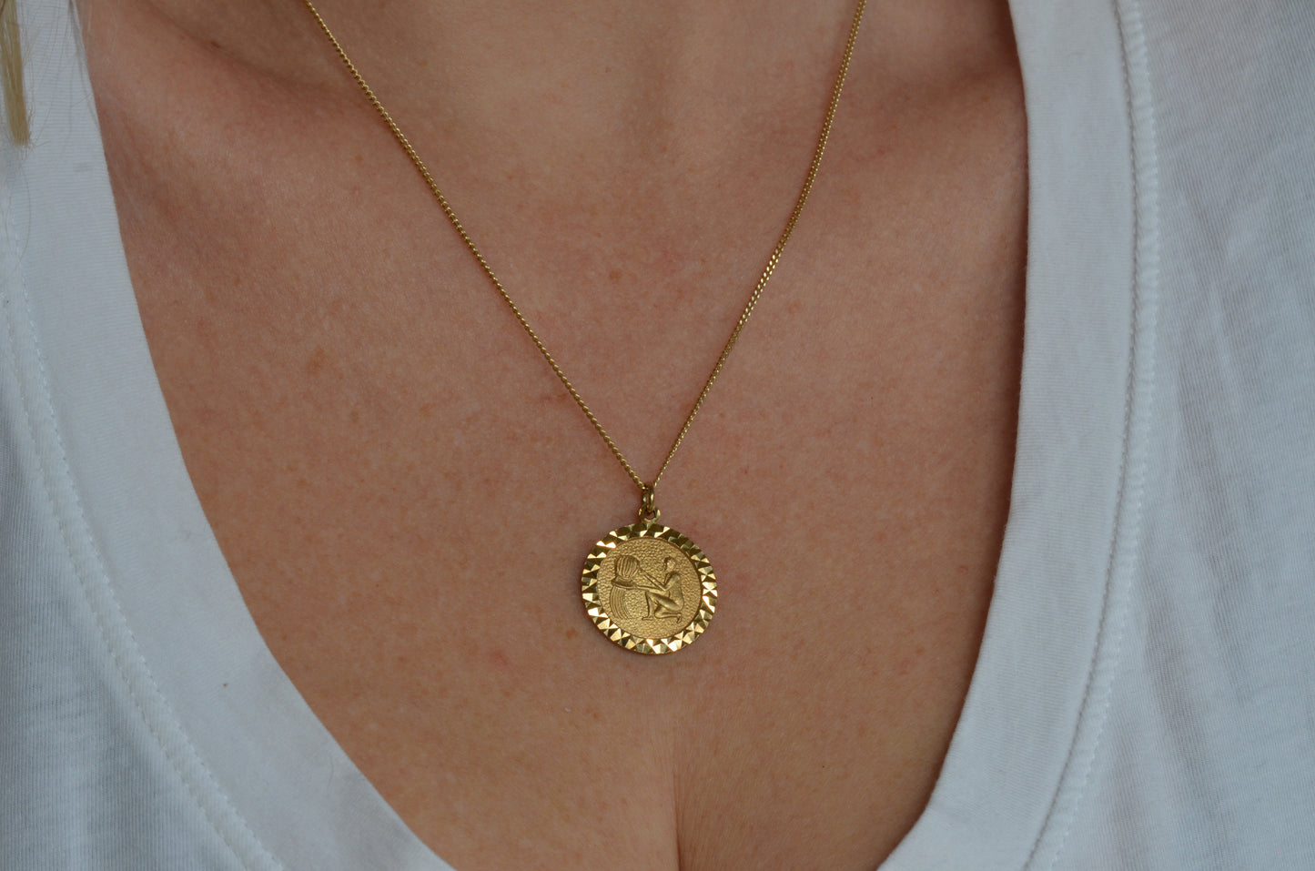 Shimmering Vintage Aquarius Medallion