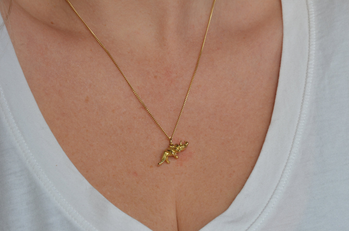 Vintage Triceratops Charm