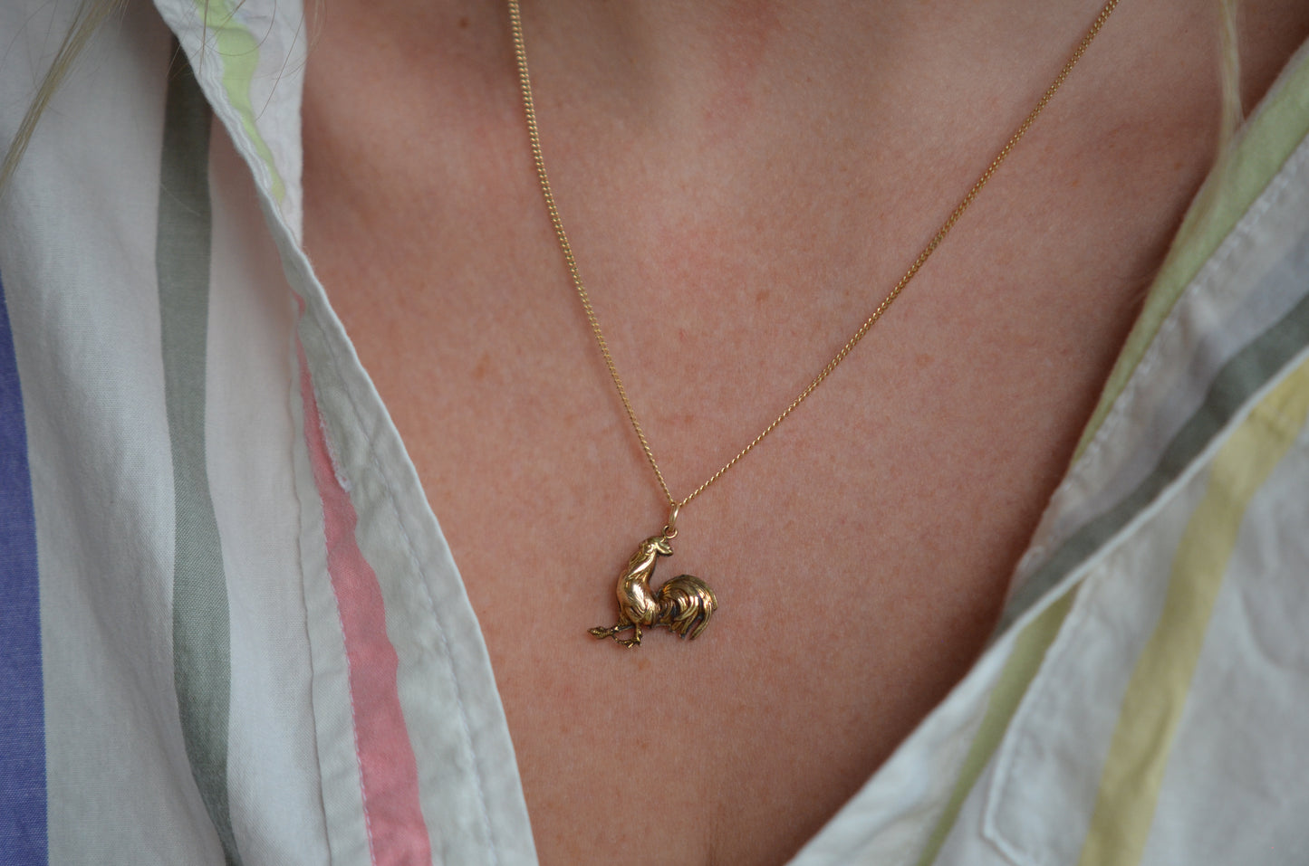 Detailed Vintage Rooster Charm