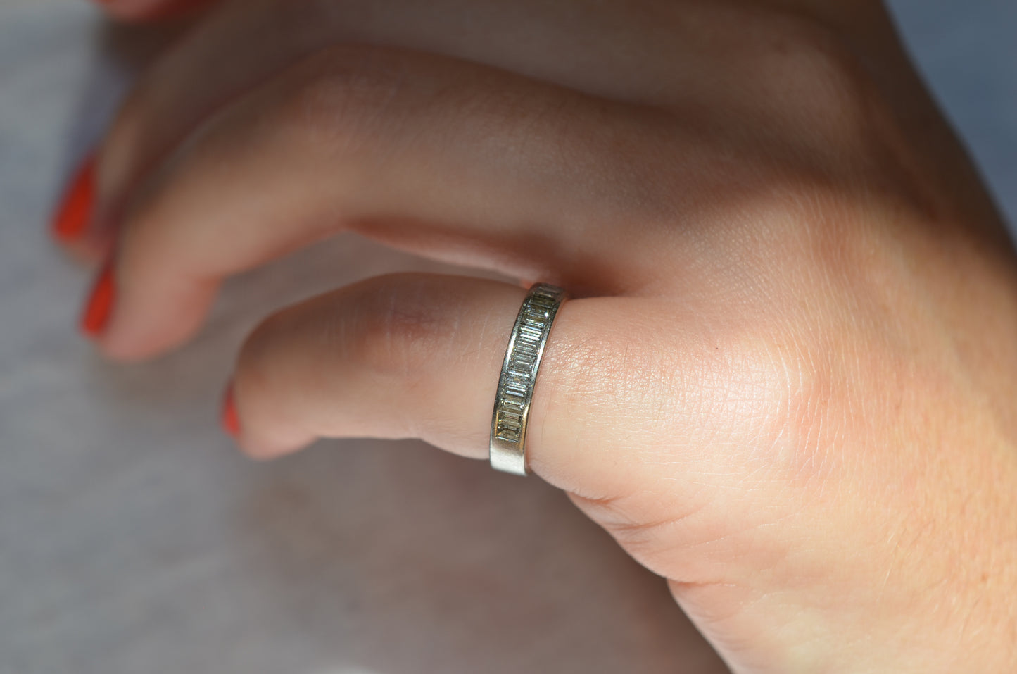 Petite Platinum Baguette Band