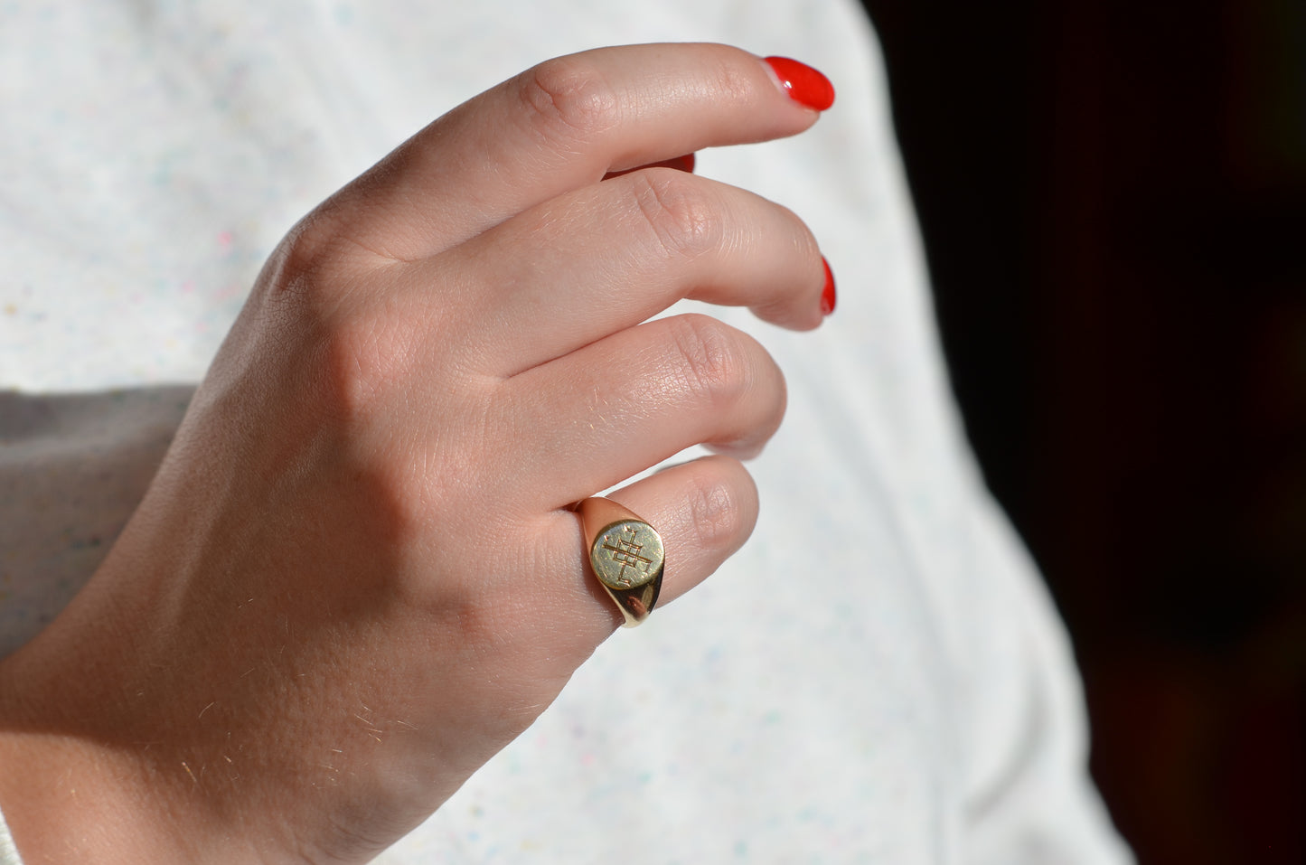Engraved Estate Signet Ring