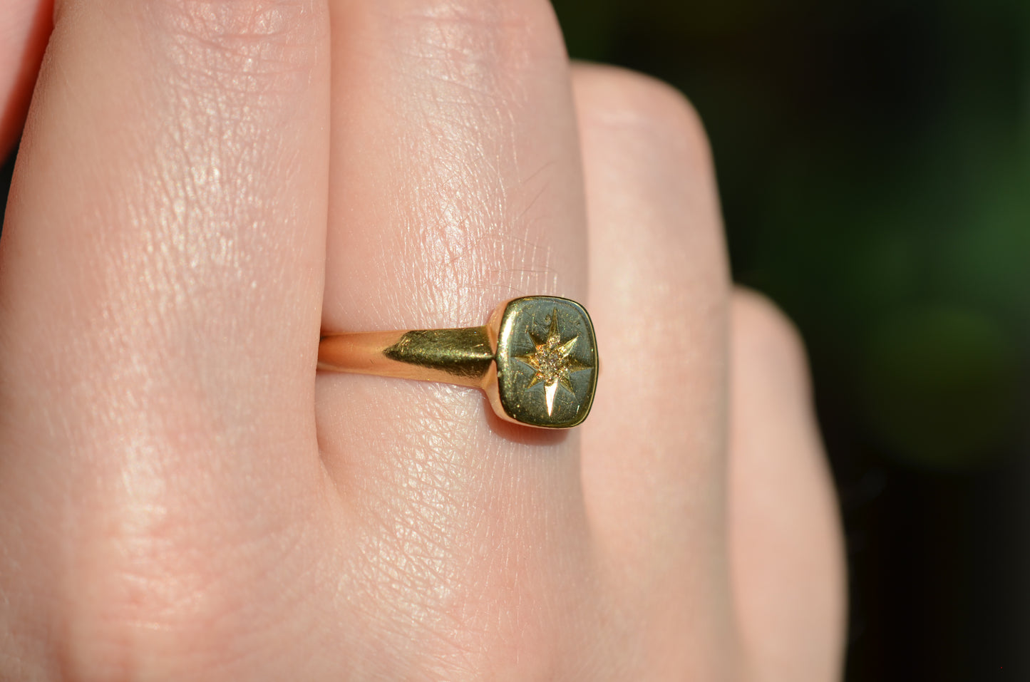 Rich Antique Diamond Signet Ring