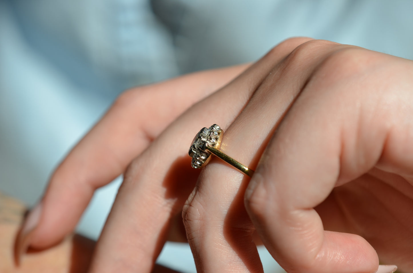 Sparkling Vintage Marquise Cluster Ring