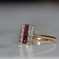 Sleek Late Edwardian Ruby and Diamond Panel Ring