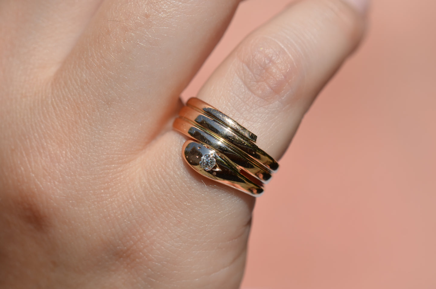 Warm Coiled Victorian Snake Ring