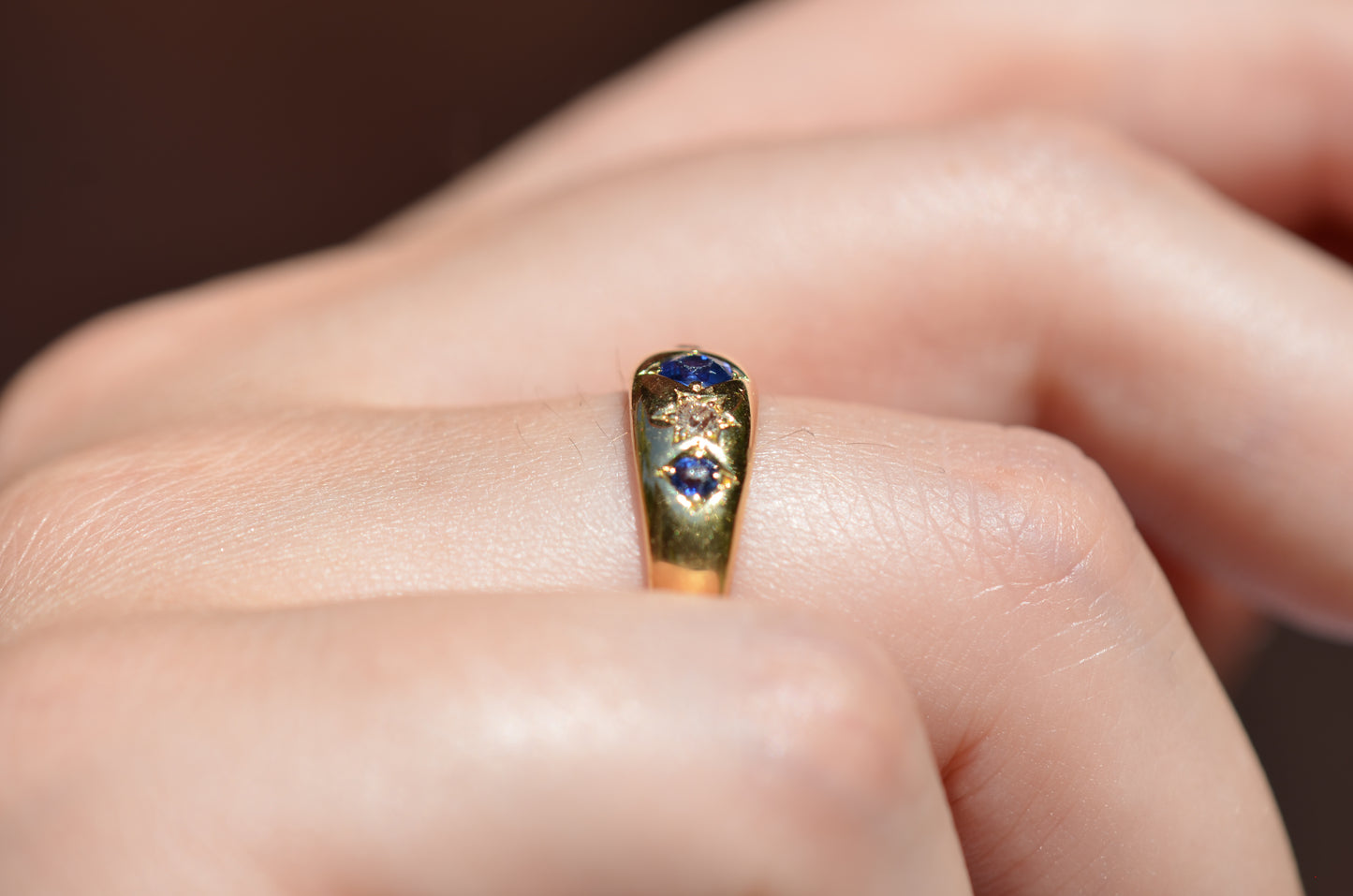 Vibrant Edwardian Sapphire Star Ring
