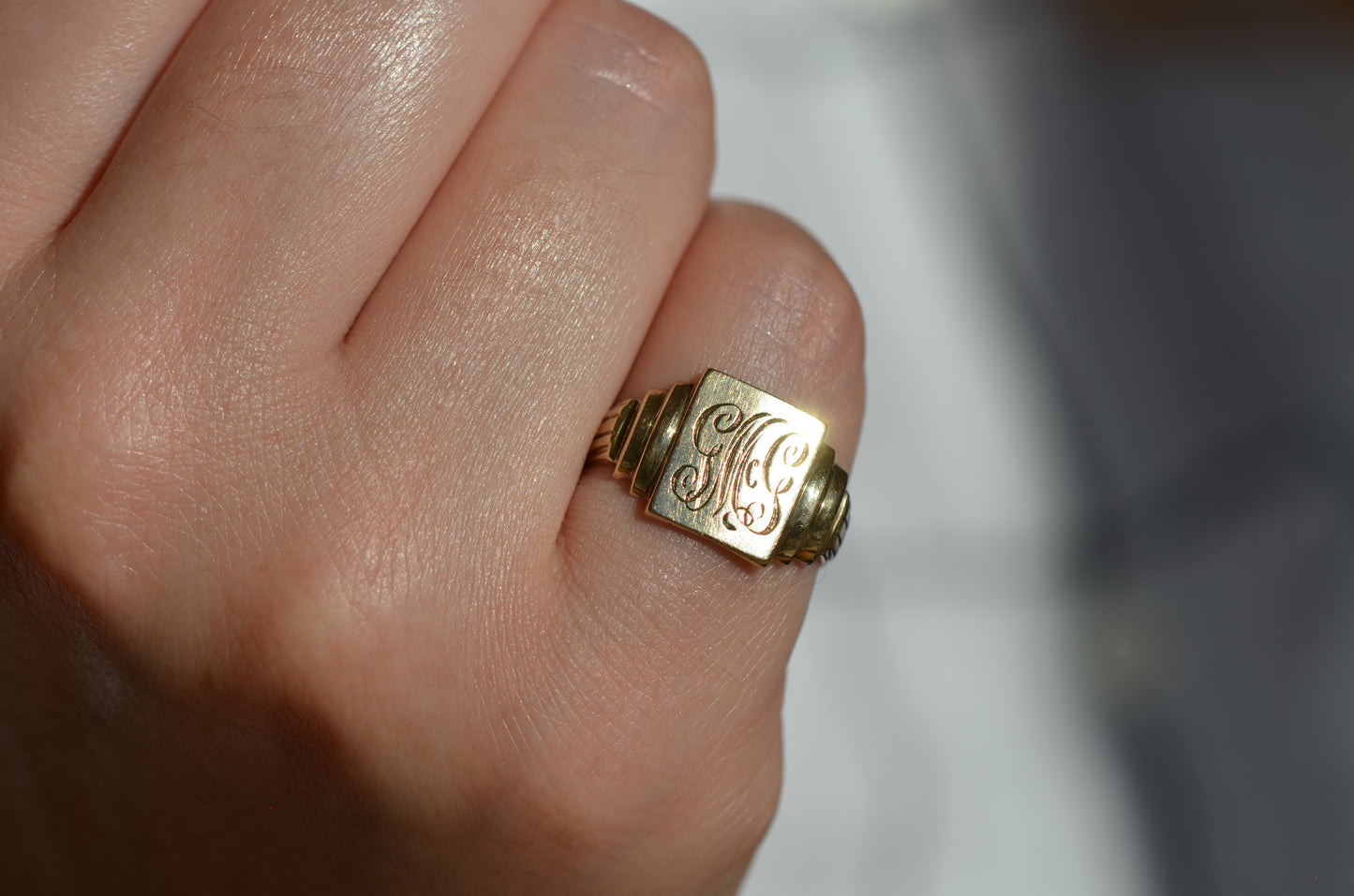 Crisp Vintage GMcG Signet Ring