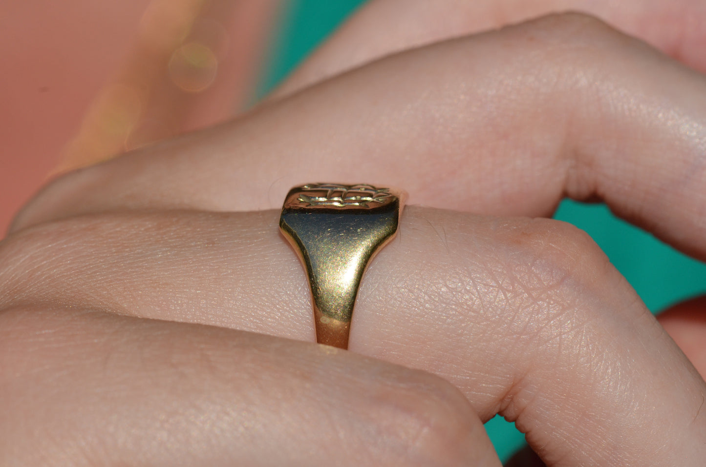 Fancy RH Monogram Signet Ring