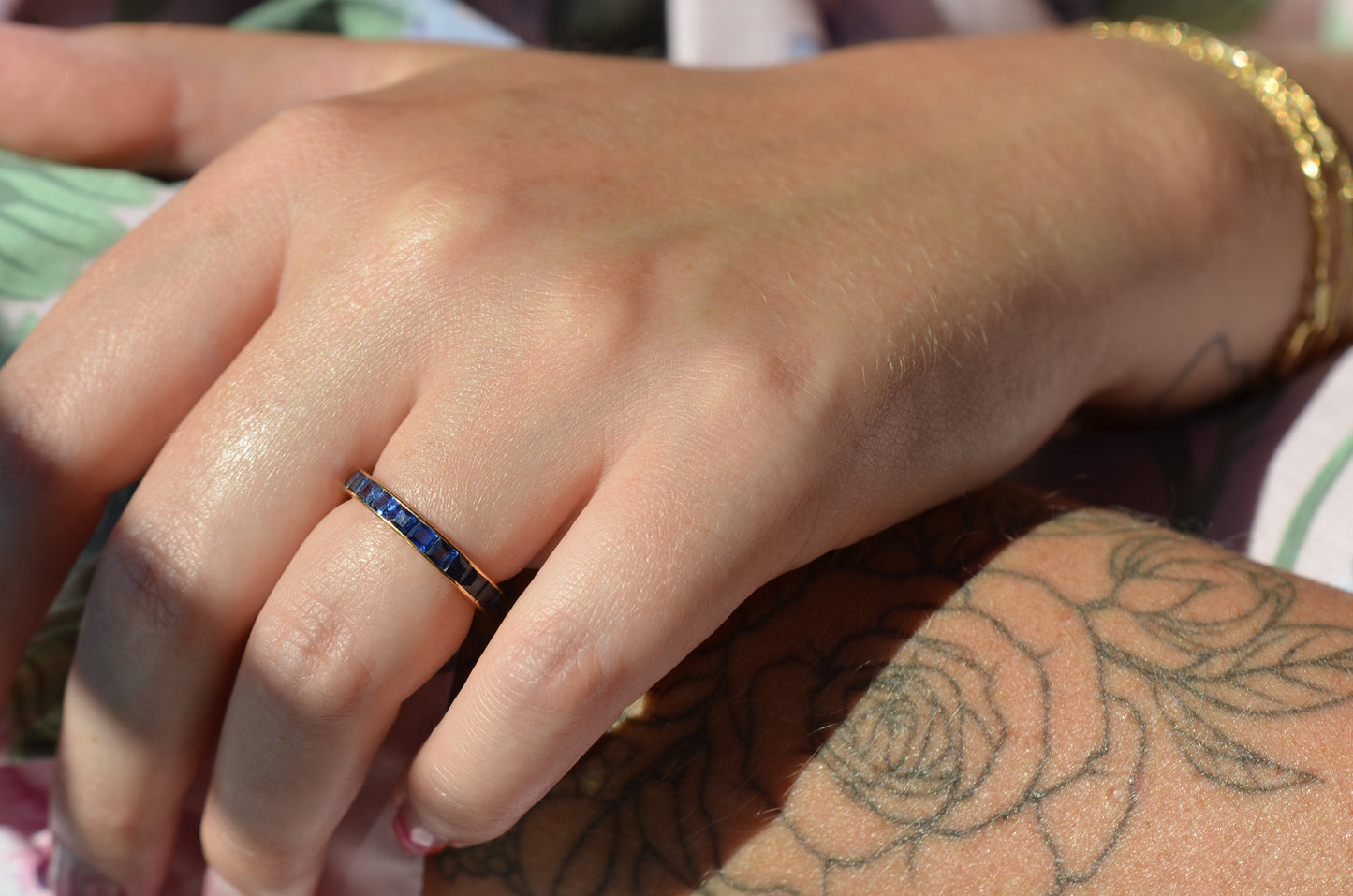 Rich Vintage Sapphire Eternity Ring