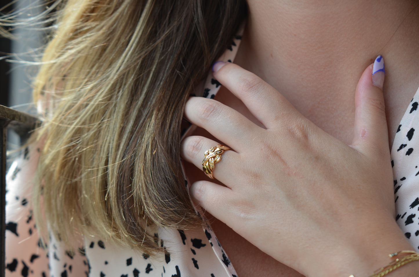 Diamond Studded Vintage Puzzle Ring