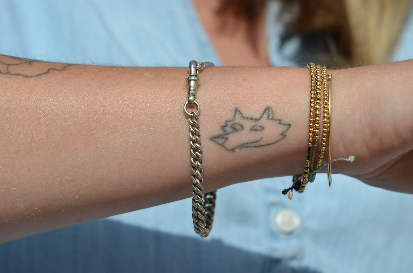 Smooth Antique Silver Curb Bracelet