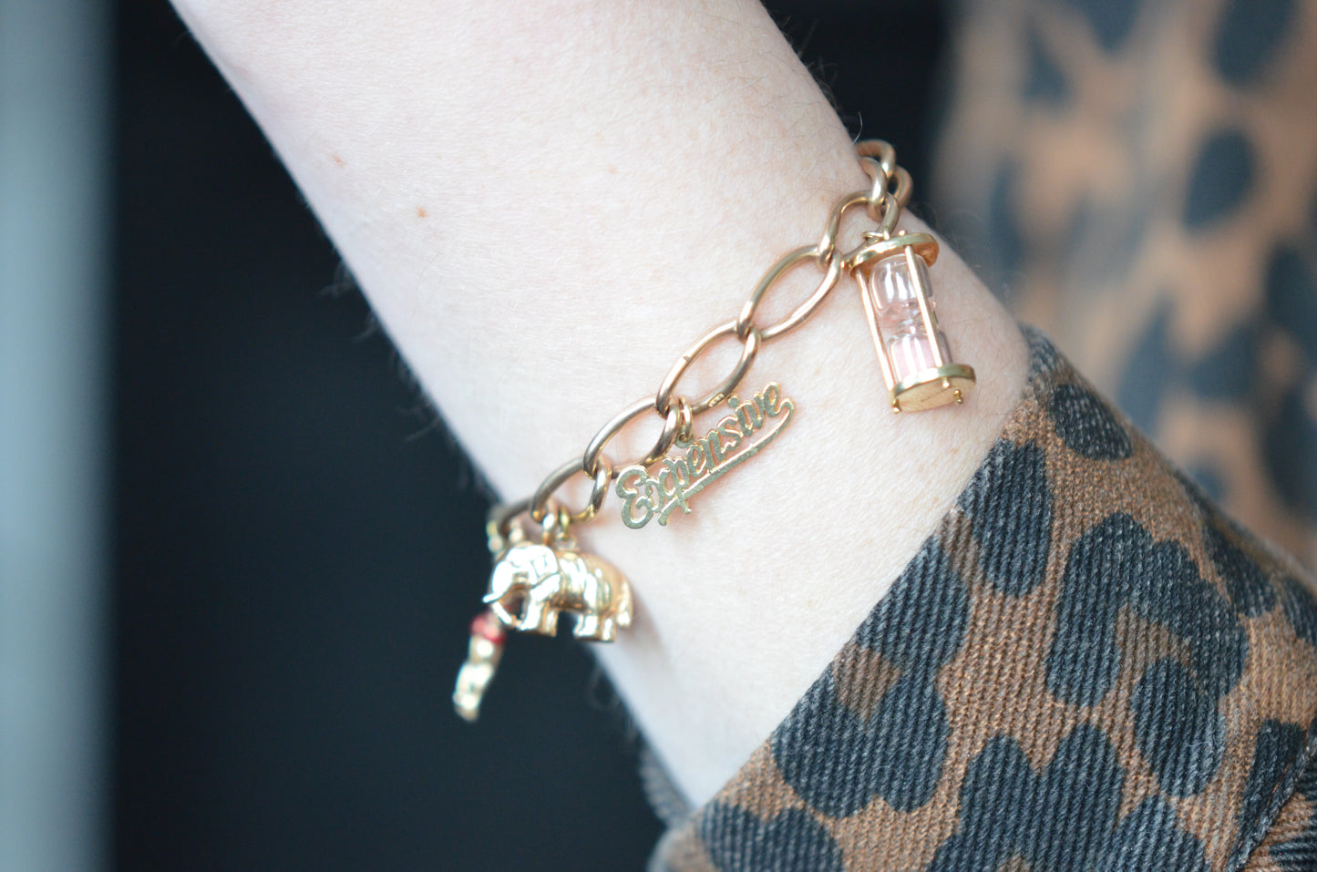 Soft Rosy Gold Vintage Padlock Bracelet