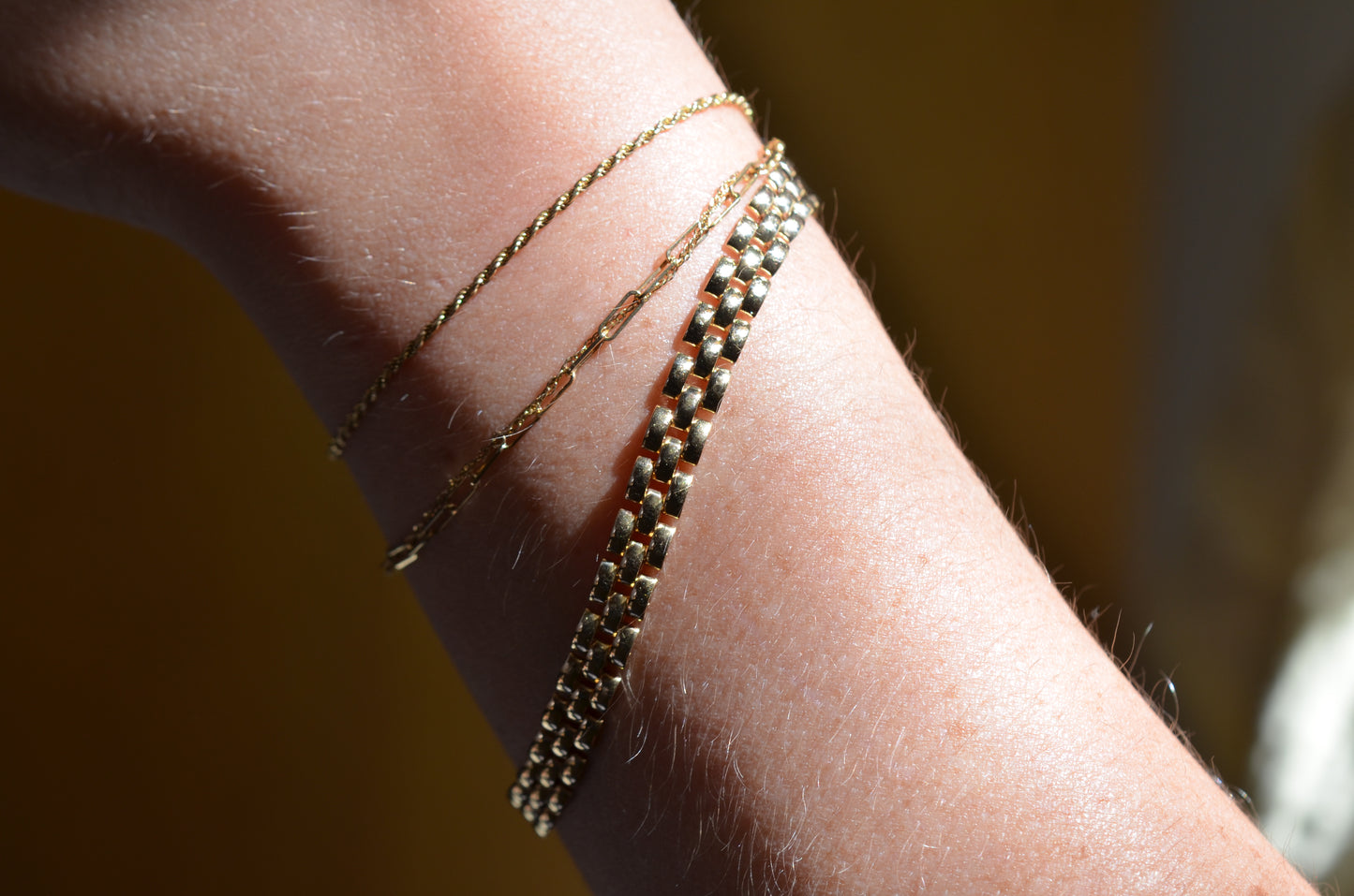 Sleek Vintage Brick Link Bracelet