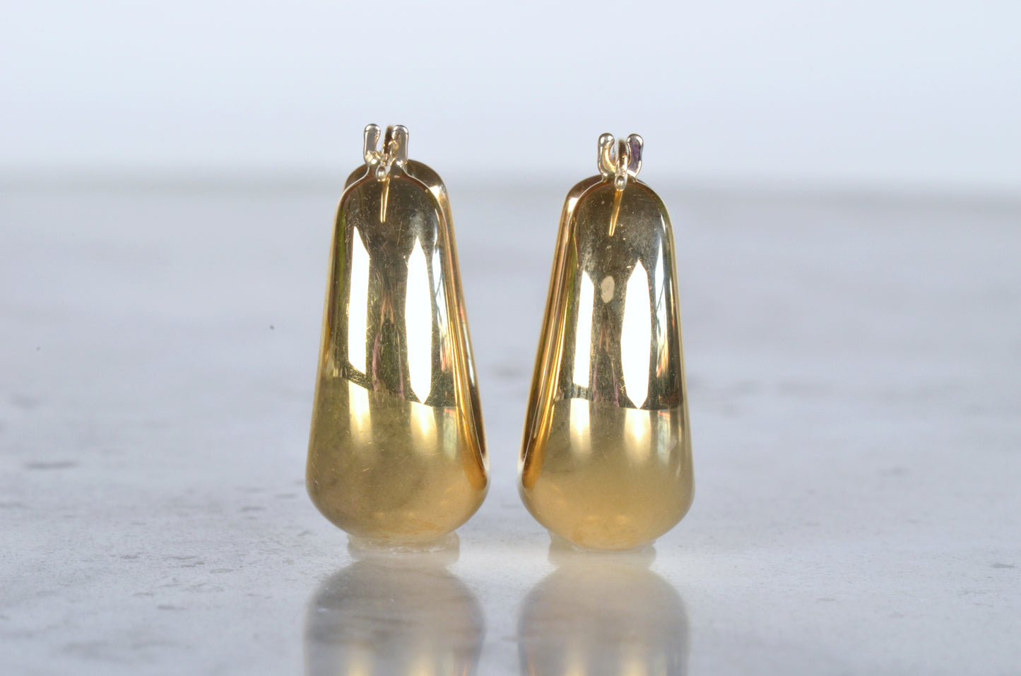 Curvy Oblong Gold Estate Hoops