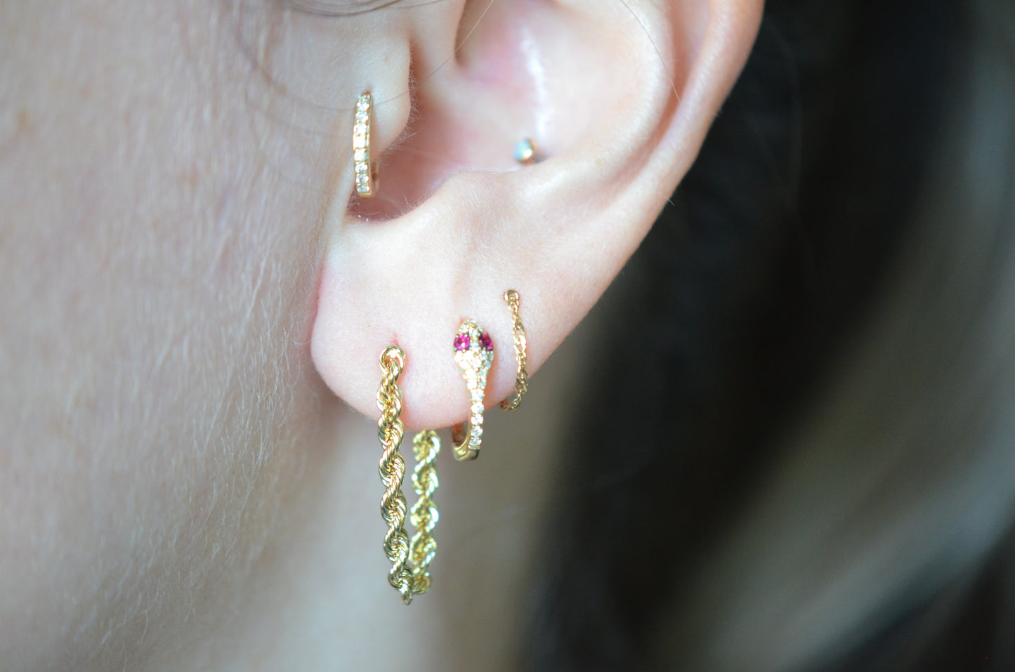 Slinky Estate Rope Chain Earrings