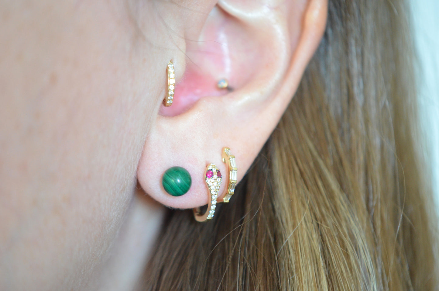 Verdant Vintage Malachite Studs