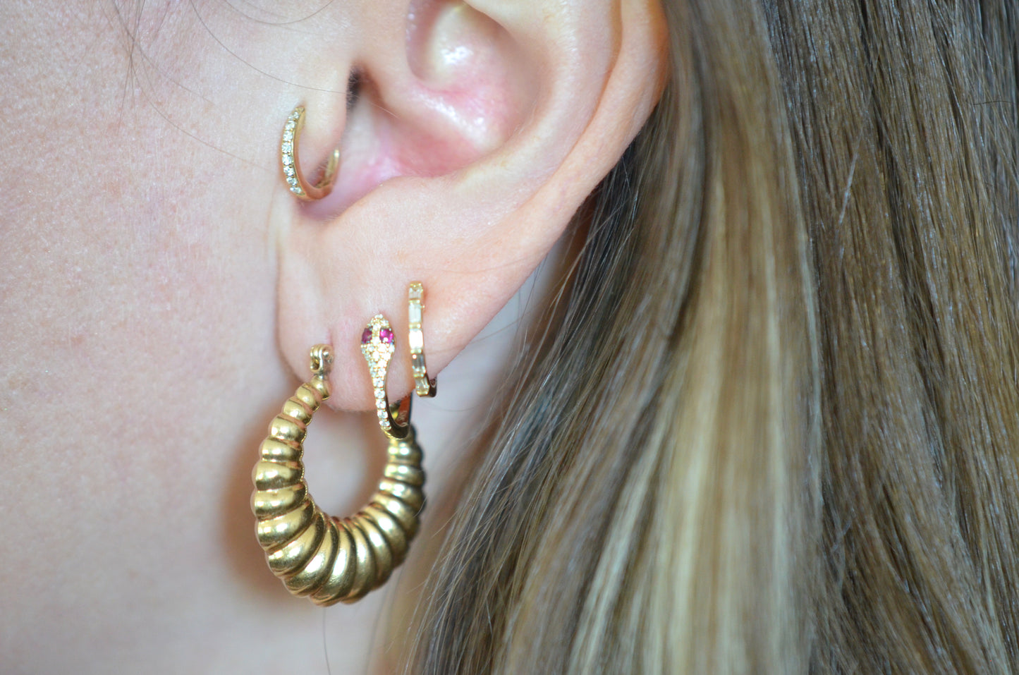 Glam Vintage Shrimp Hoops