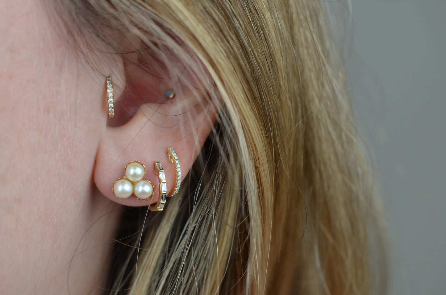 Bubbly Vintage Pearl Trilogy Studs