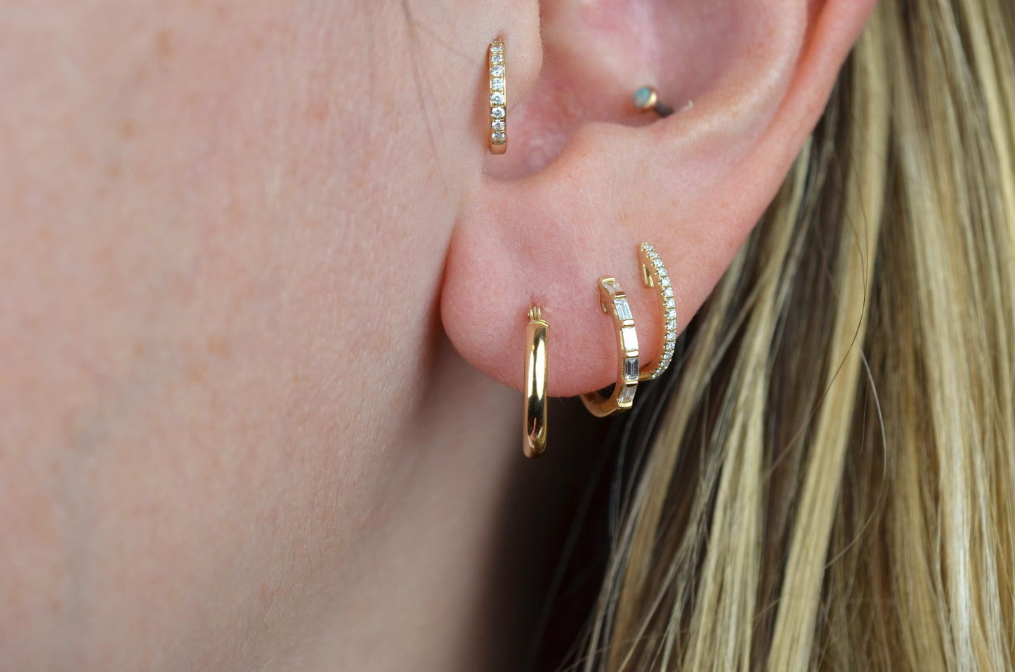 Classic Estate Small Gold Hoops