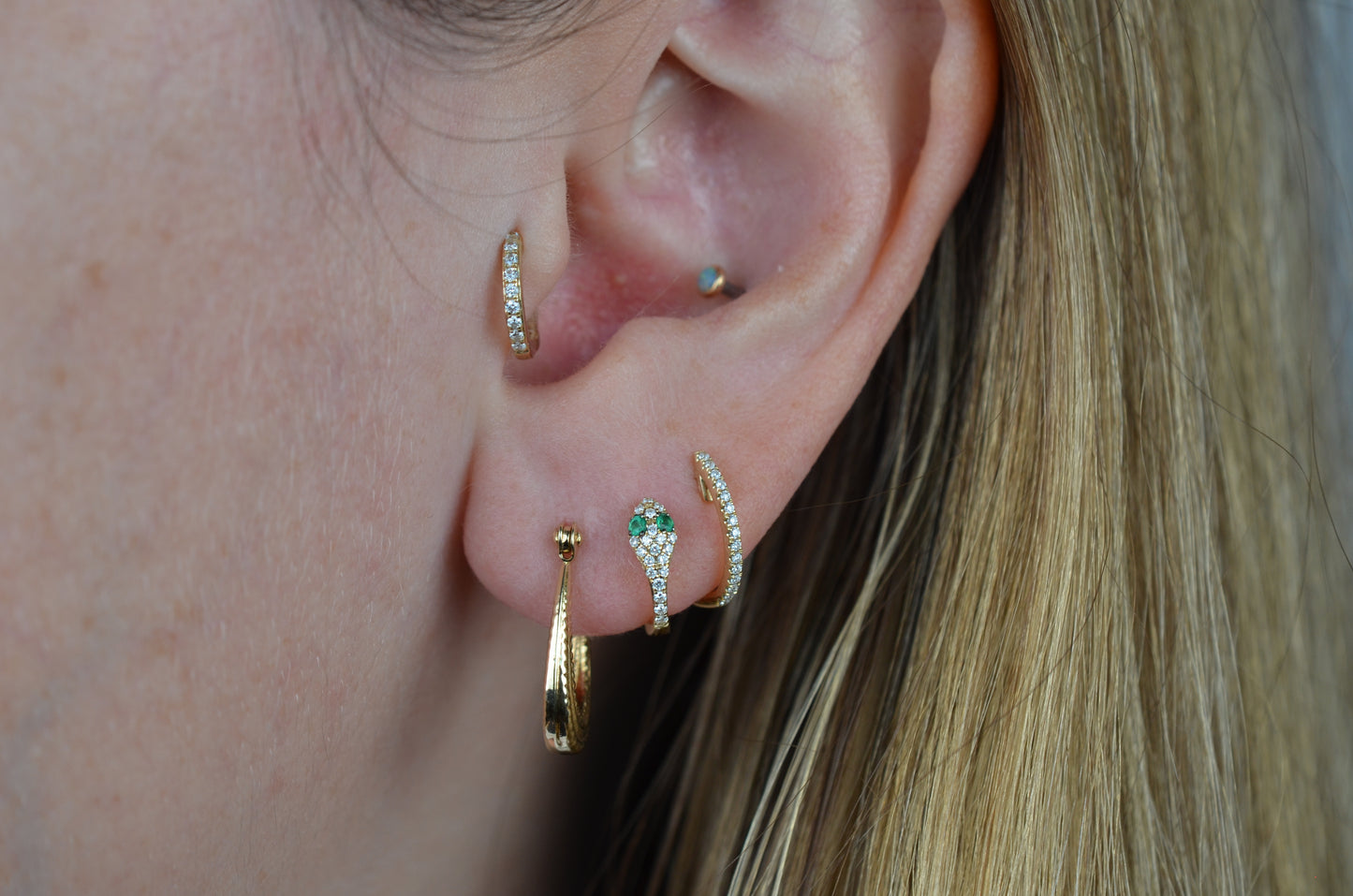 Petite Vintage Oval Hoops