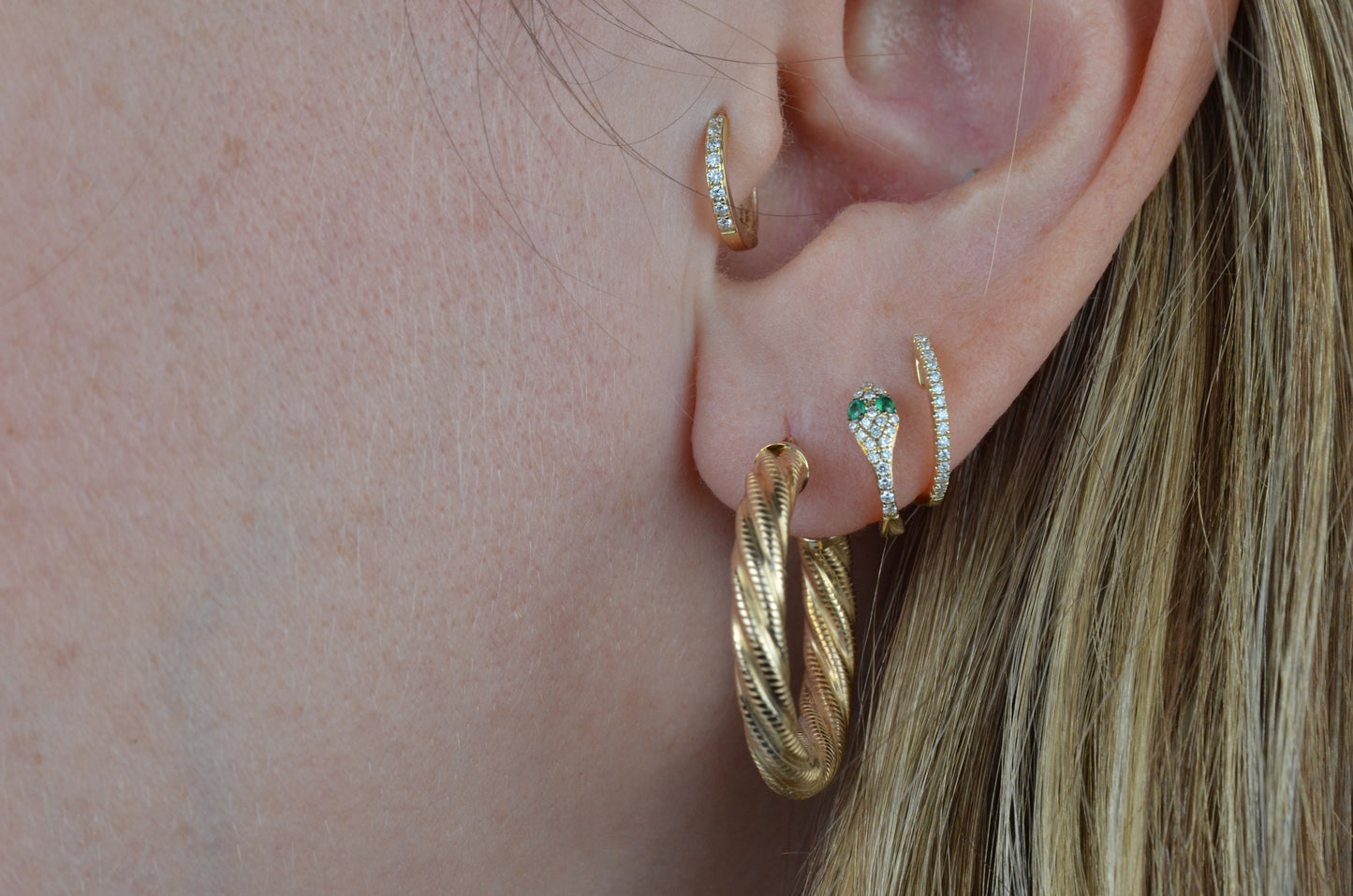 Twisted Milgrain Vintage Hoops