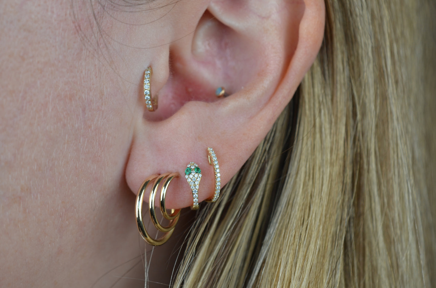 Swirling Vintage Triple Hoops
