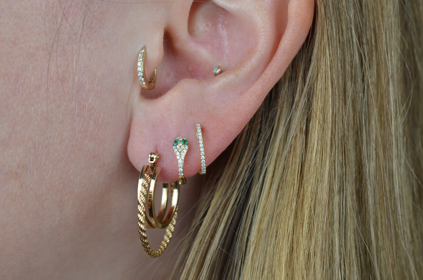 Textured Vintage Rope Triple Hoops