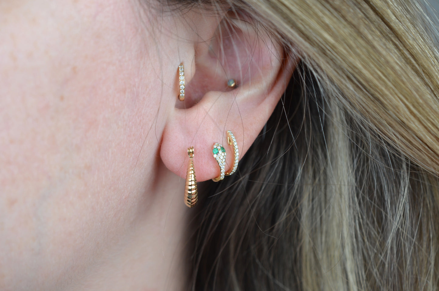 Vintage Gold Baby Shrimp Hoops