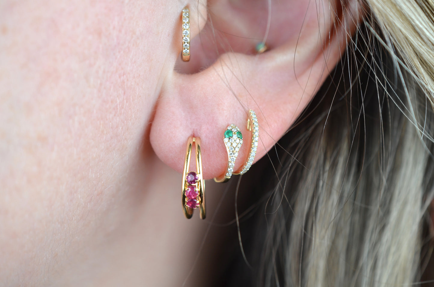 Sweet Vintage Ruby Demi Hoops