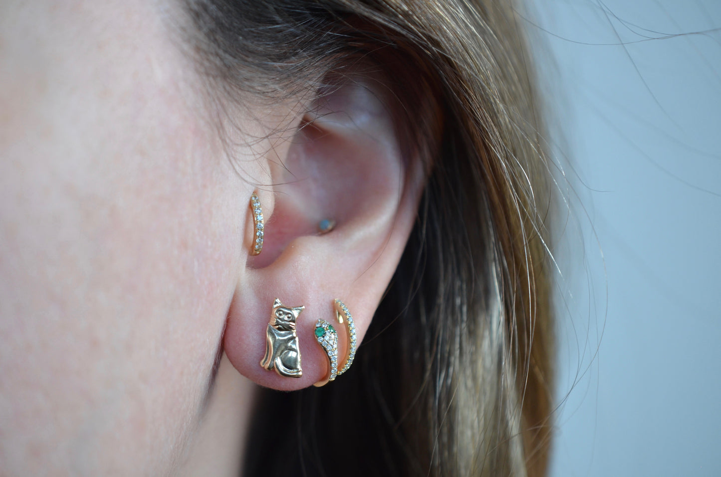 Golden Kitten Studs