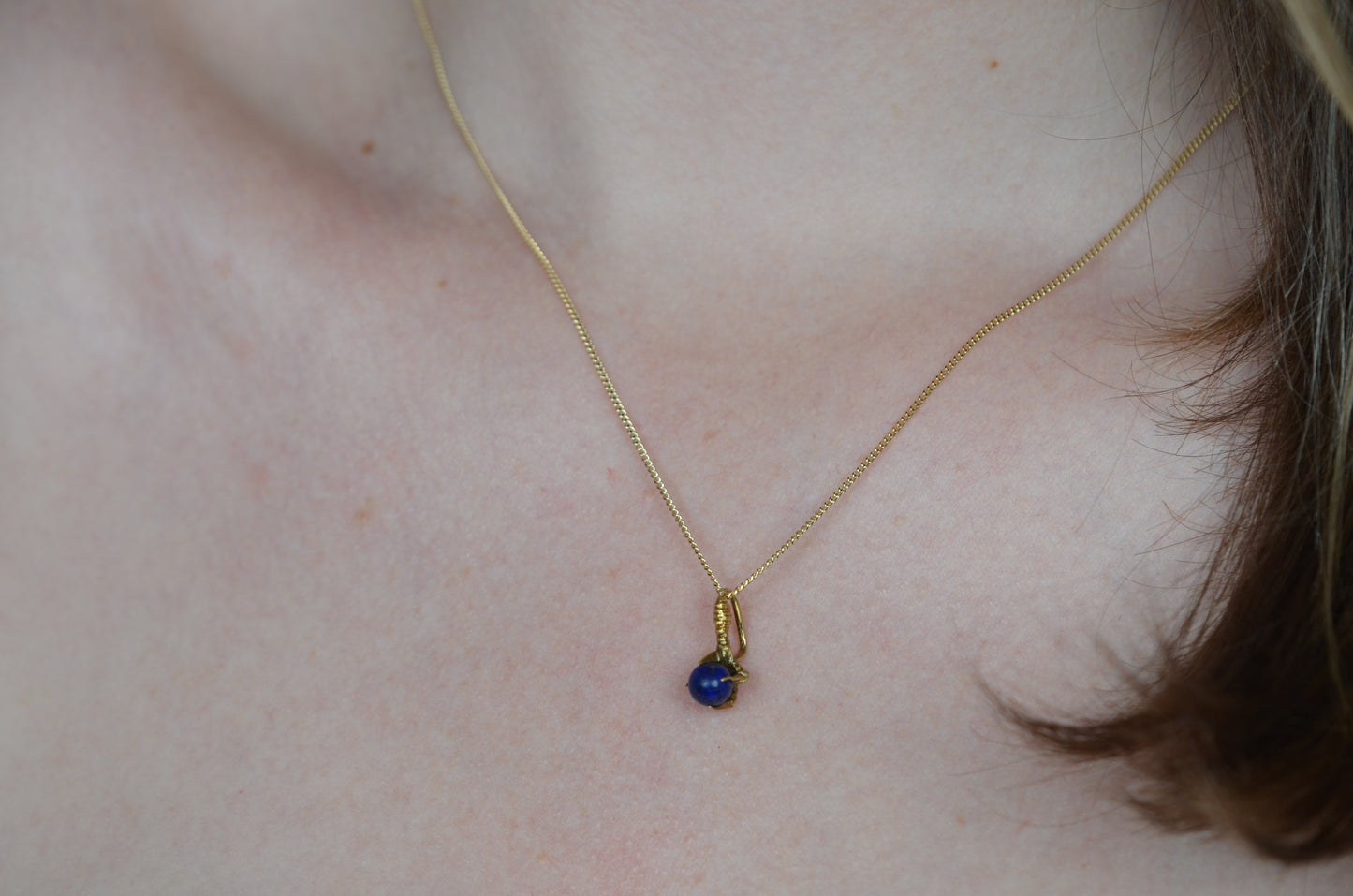 Antique Eagle's Talon Lapis Lazuli Pendant