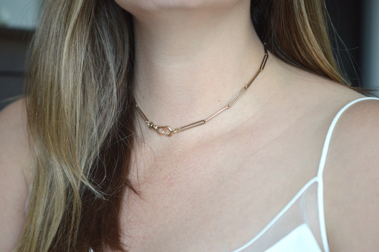 Vintage Gold Paperclip Watch Chain