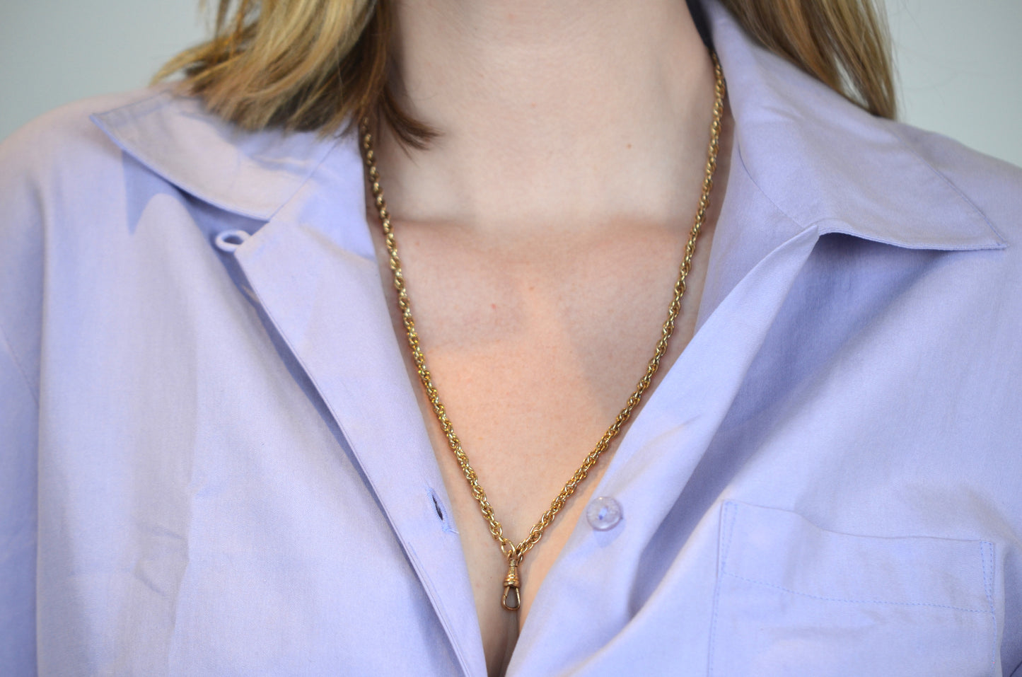 Bright Edwardian Gold-Fill Rope Chain