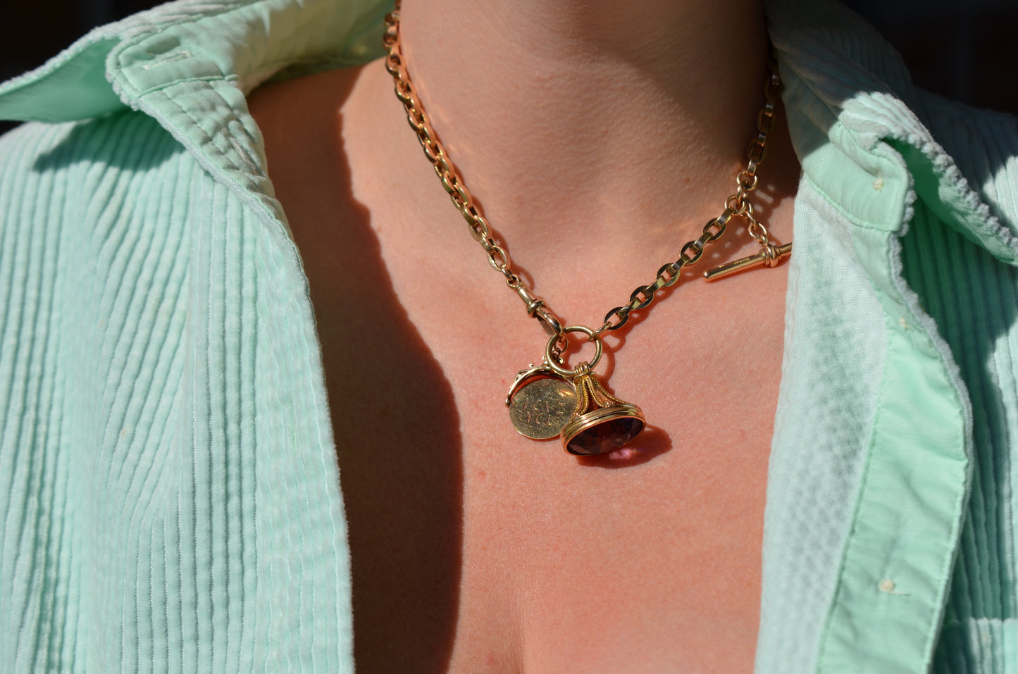 Chunky Edwardian Amethyst Watch Chain
