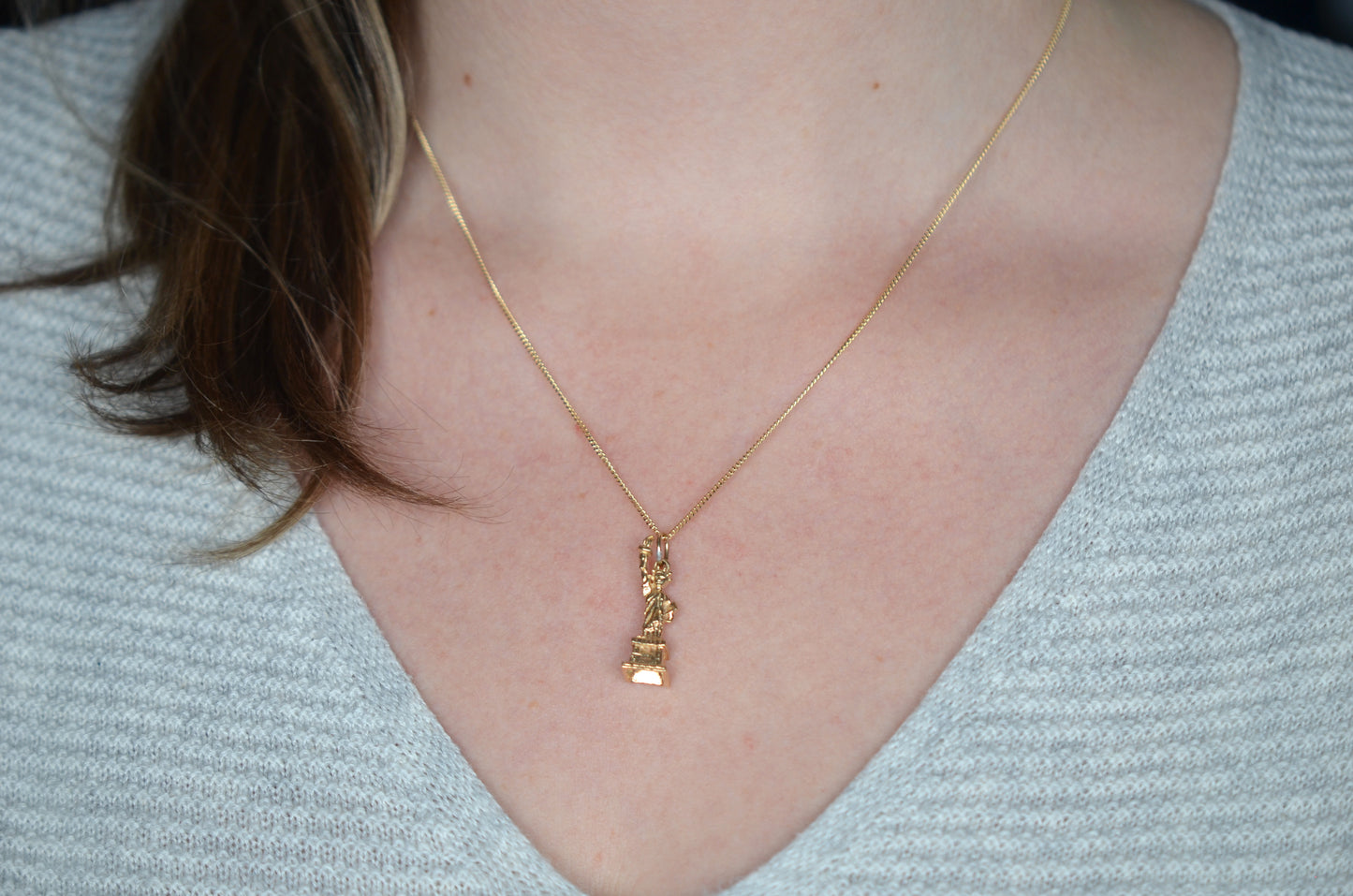 Miniature Statue of Liberty Gold Charm