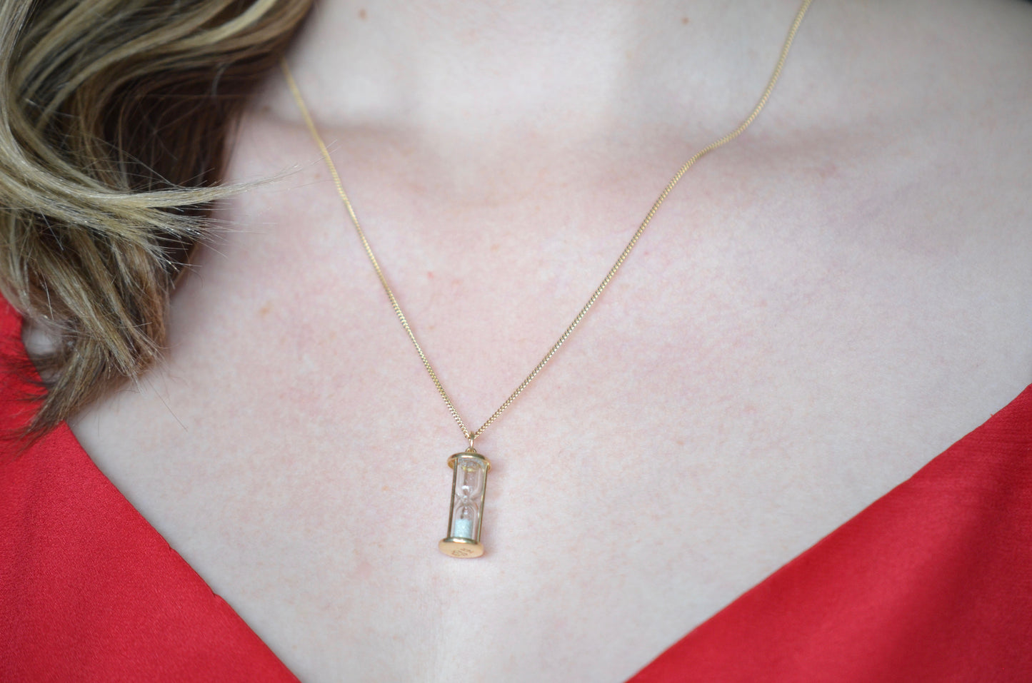 Silver Sands Vintage Hourglass Charm