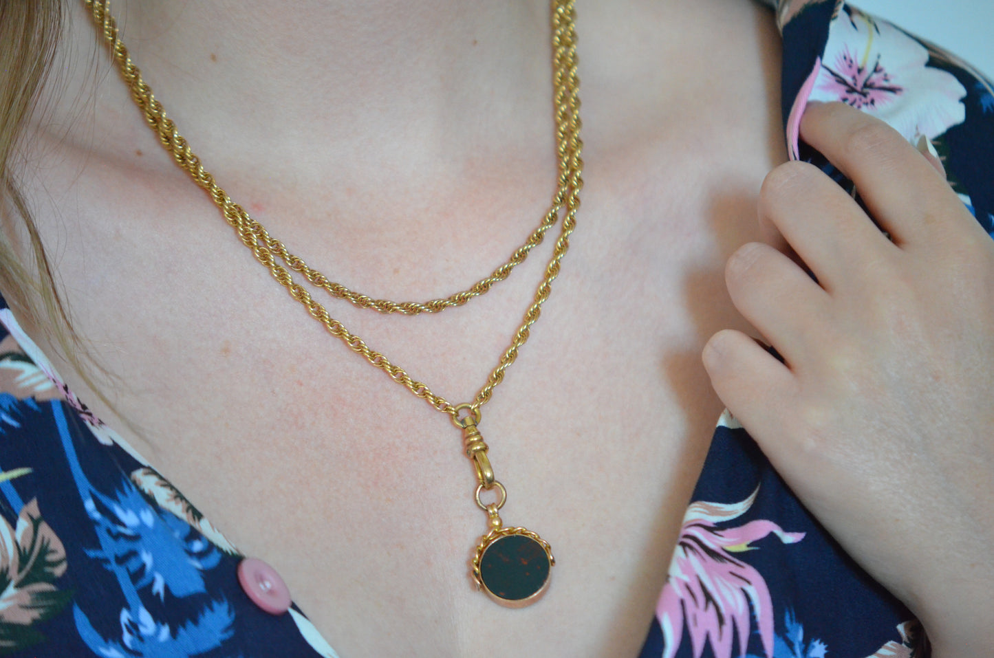 Versatile Vintage Gold-Filled Long Rope Chain