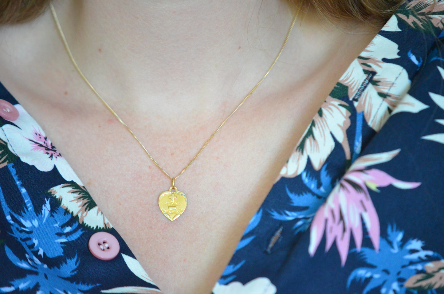 Cute Vintage Heart Médaille d'Amour