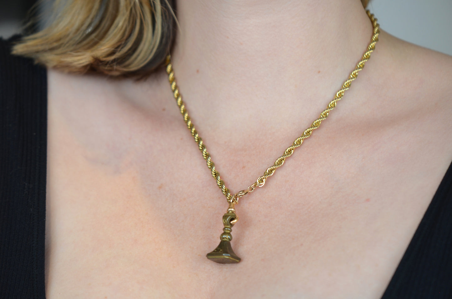 Bright Vintage Gold Filled Rope Chain